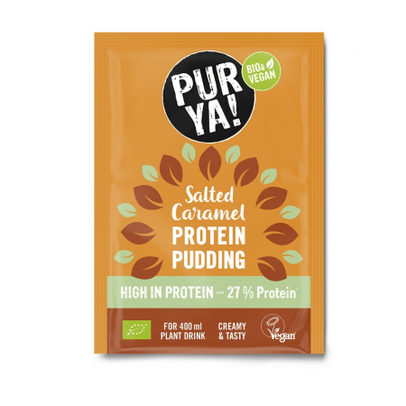 Budinca bio - Pudra de budincă proteică bio cu caramel sarat, 45 g