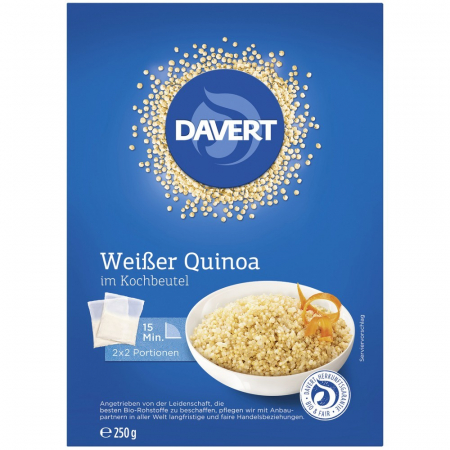 Legume bio - Quinoa alba in punga de gatit, 250 g