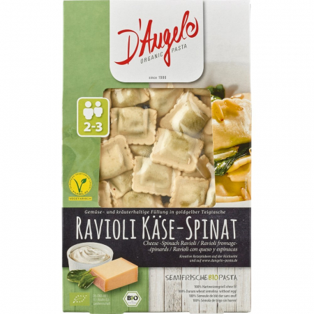 Paste fainoase bio - Raviolli bio cu umplutura de branza si spanac, 250 g