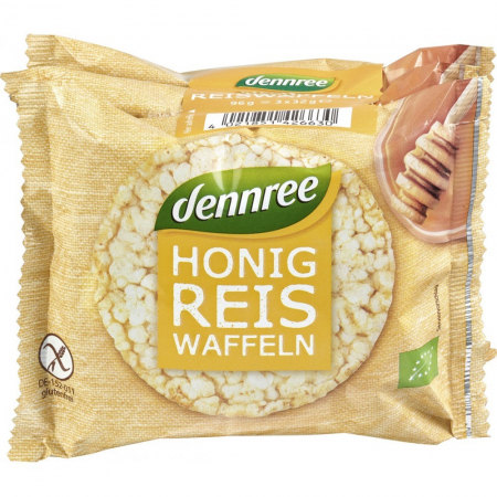 Cereale bio expandate - Rondele din orez cu miere FARA GLUTEN, 96 g