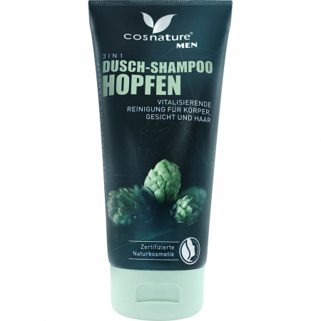 Cosmetice ecologice - Sampon si gel de dus 3 in 1 cu hamei bio pentru barbati, 200 ml