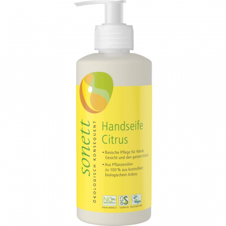 Cosmetice ecologice - Sapun lichid cu lamaie bio pentru maini si corp, 300 ml