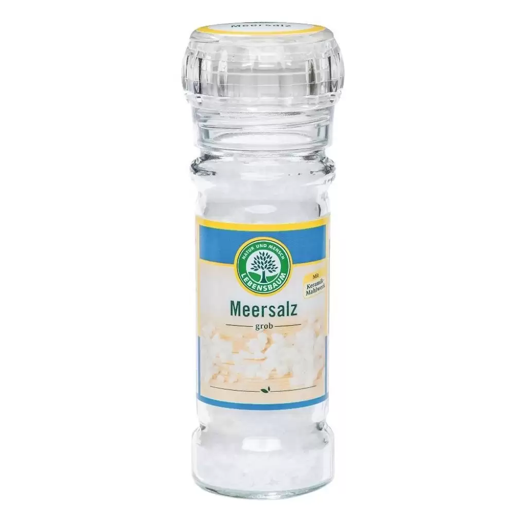 Sare si mixuri de sare - Sare de mare neiodata in rasnita de sticla, eco, 100 g