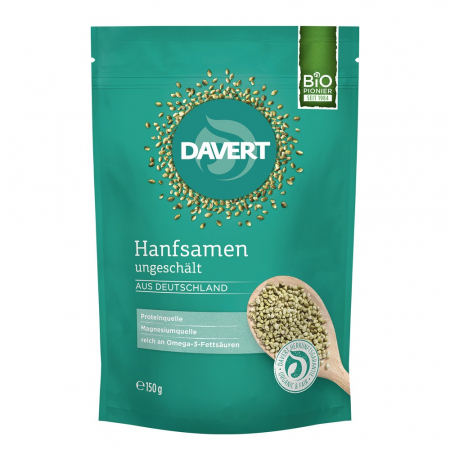 Seminte bio din plante oleaginoase - Seminte de canepa in coaja, 150 g