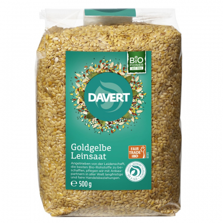 Seminte bio din plante oleaginoase - Seminte de in auriu, 500 g