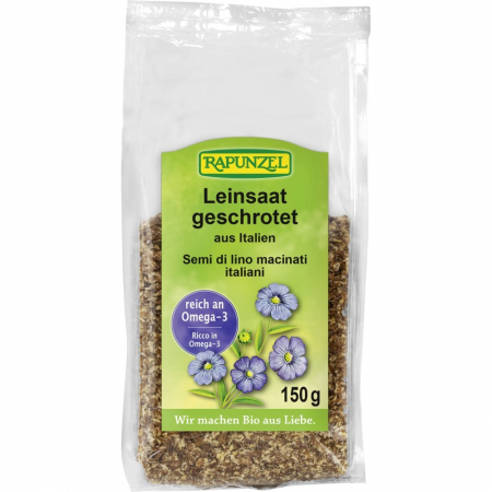 Seminte bio din plante oleaginoase - Seminte de in zdrobite organice, 150 g