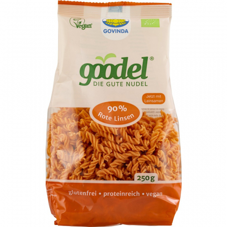 Paste bio fara gluten - Spirelli proteice bio din linte rosie si in, fara gluten, 250 g