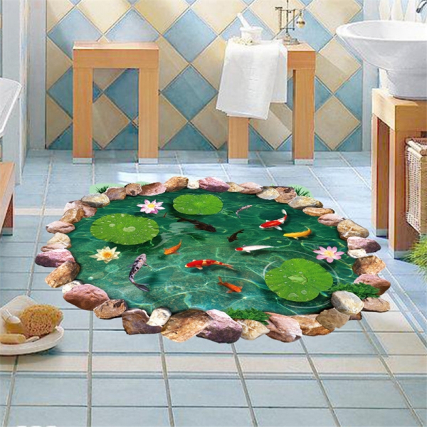 Autocolant 3D pentru podea - Pesti si nuferi - 60x90 cm [2]