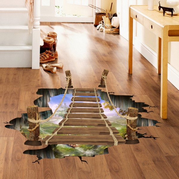Sticker 3D pentru podea- Pod peste jungla - 57x94 cm [4]