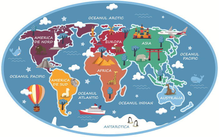 Autocolant de Podea - Harta Lumii pentru Copii [1]