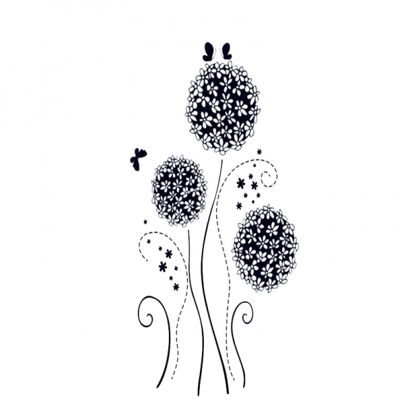 Autocolant decorativ - Flori si fluturi [9]