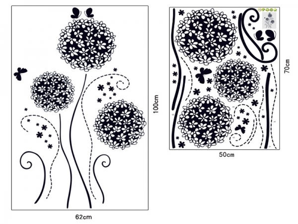 Autocolant decorativ - Flori si fluturi [7]
