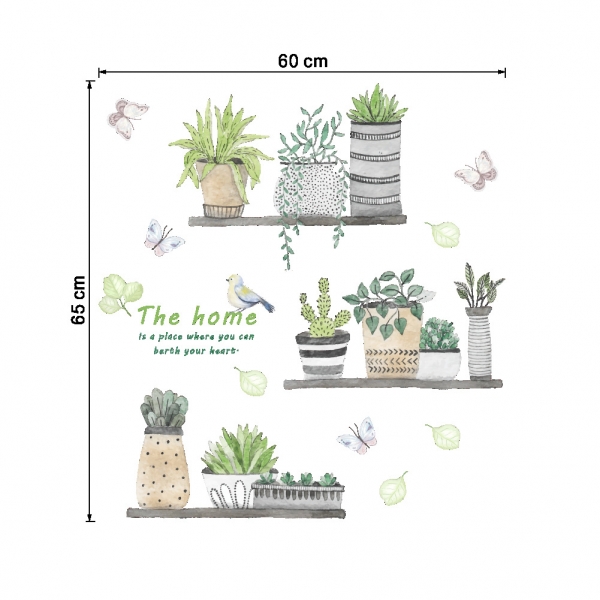Stickere decorative - Rafturi cu plante - 60x65 cm [4]