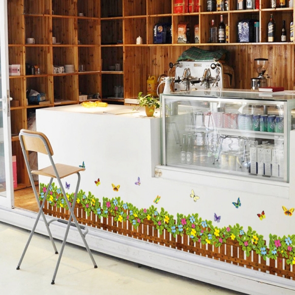 Stickere tip brau decorativ - Gradinita cu flori si fluturasi - 132x35 cm [5]