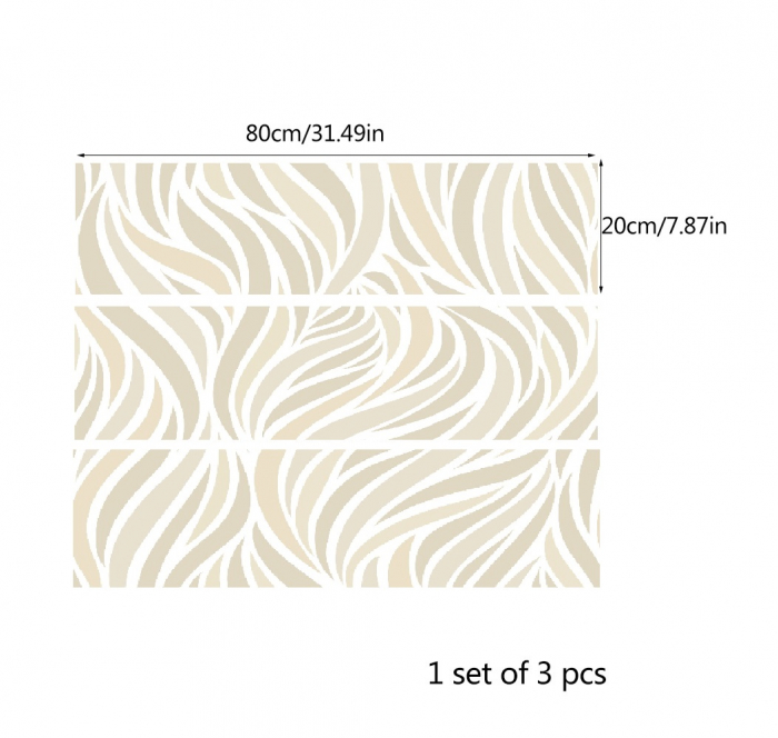 Autocolante pentru mobila - Frunze Bej - 20x80 cm x 3 bucati [3]