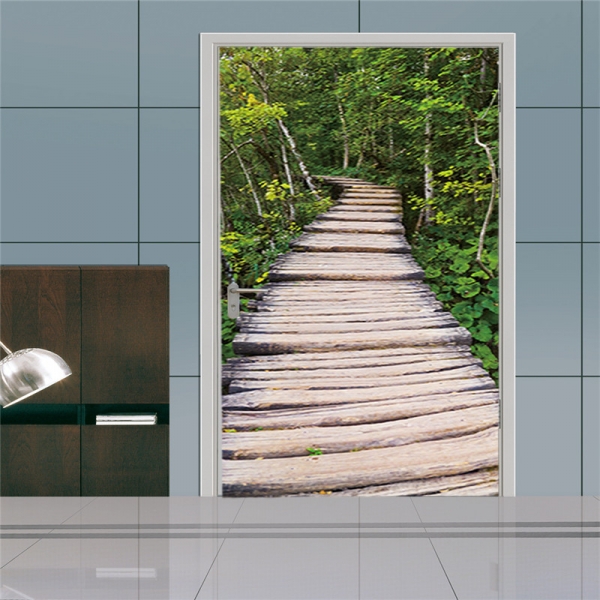 Autocolante usa - Scari de lemn in padure - 2 folii de 38,5x200 cm [2]