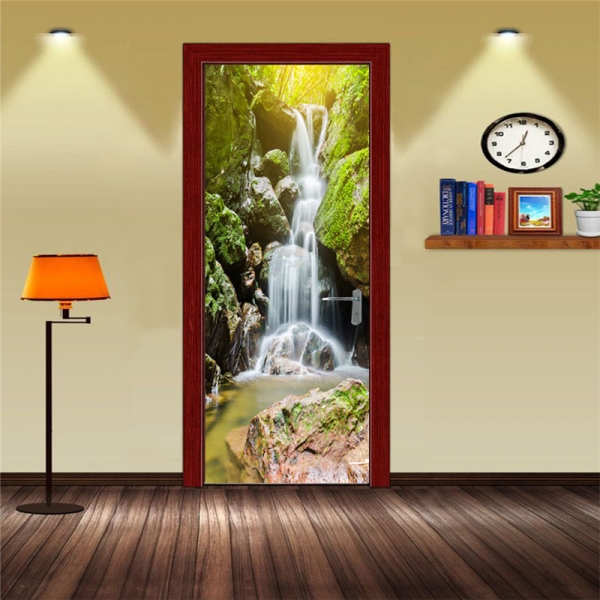 Autocolant usi interior - Cascada pe stanca - 2 folii de 38,5x200 cm [4]