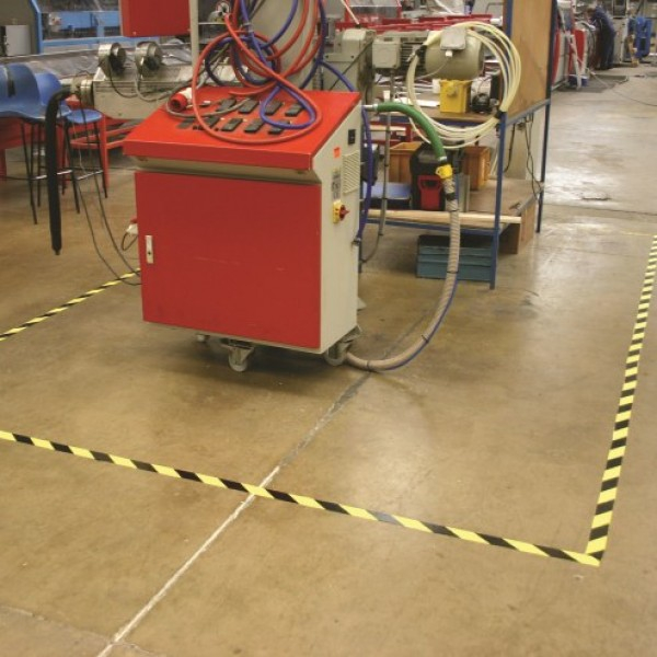 Banda adeziva marcare, PVC galben/negru, 50mm x 66m [2]