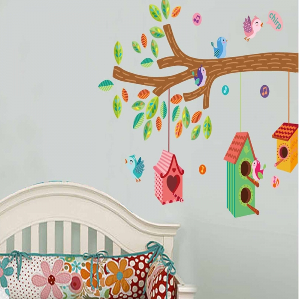 Sticker camera bebe - Casute pentru pasari pe creanga [3]