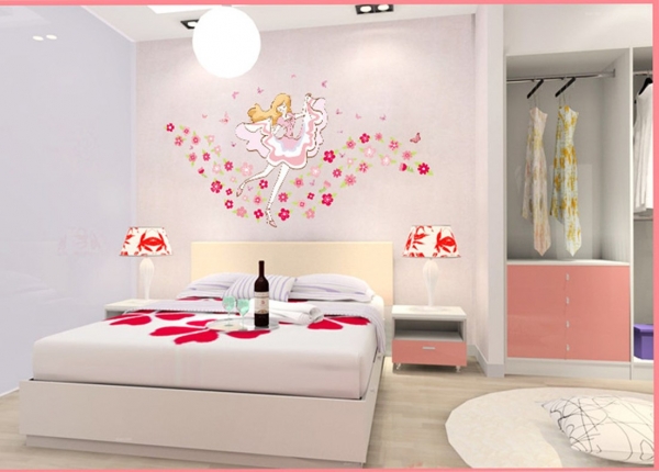 Sticker camera fete  - Balerina printre flori [6]