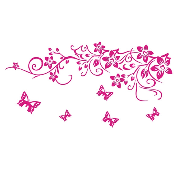 Sticker camera zi - Flori si fluturasi roz [2]