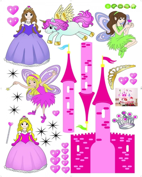 Sticker camere fetite- Castel cu printese [3]