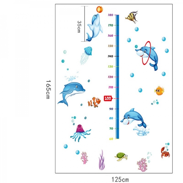 Sticker copii masurator inaltime - Joaca cu delfinii - Grafic de crestere [6]