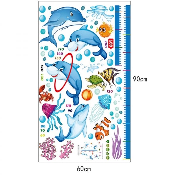 Sticker copii masurator inaltime - Joaca cu delfinii - Grafic de crestere [7]