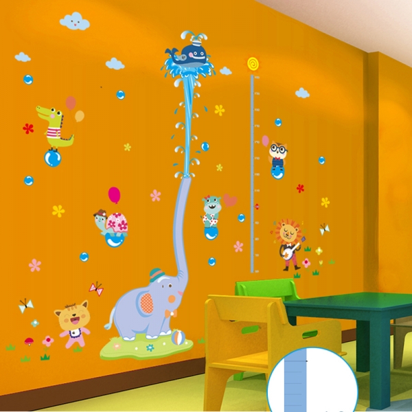 Sticker de perete camere copii - Grafic de crestere cu animale- masurator inaltime [8]