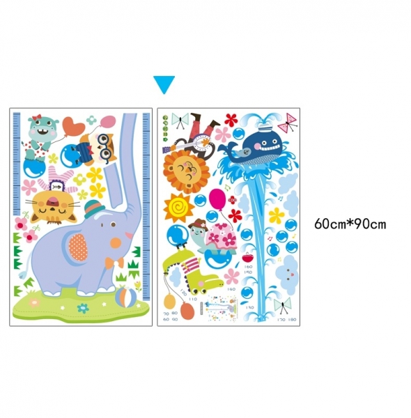 Sticker de perete camere copii - Grafic de crestere cu animale- masurator inaltime [6]