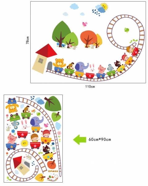Sticker decorativ bebelusi - Trenulet in spirala [6]