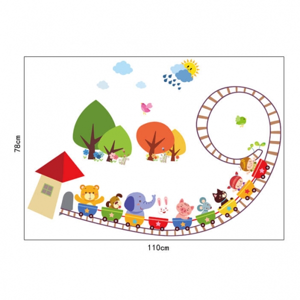 Sticker decorativ bebelusi - Trenulet in spirala [5]