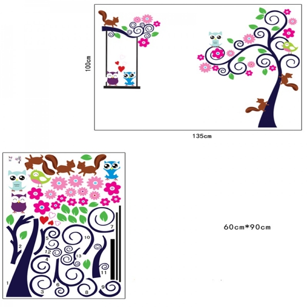 Sticker decorativ camera copii - Copac carliontat [7]