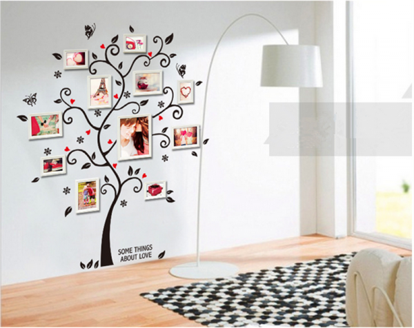 Sticker decorativ - Copac cu frunze si inimioare [1]