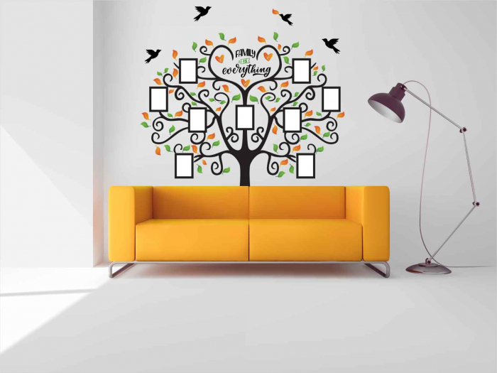 Sticker decorativ - Copac cu rame foto - Family is everything [2]