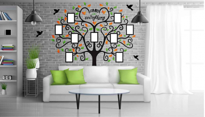 Sticker decorativ - Copac cu rame foto - Family is everything [3]