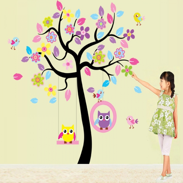 Sticker decorativ copii - Bufnite in leagan [4]