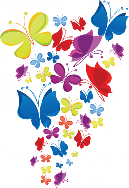 Sticker decorativ copii - Curcubeu de fluturasi [3]