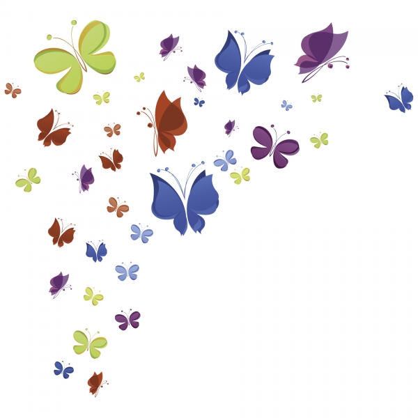 Sticker decorativ copii - Curcubeu de fluturasi [5]