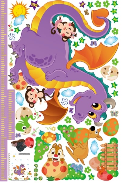 Sticker decorativ copii - Grafic de crestere dragonul prietenos - masurator inaltime [6]