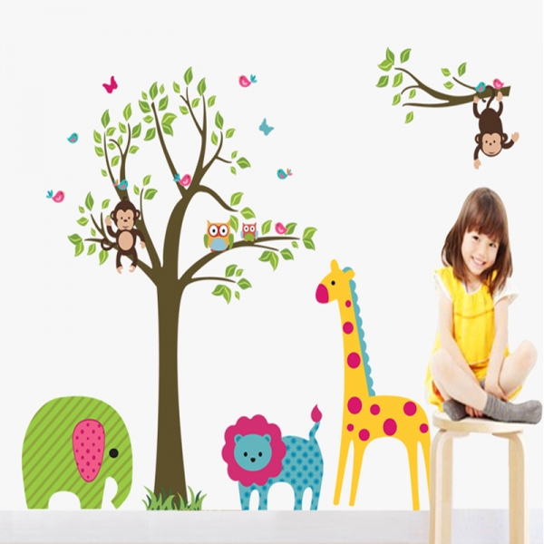 Sticker decorativ copii -  In jungla colorata [5]
