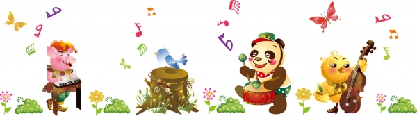 Sticker decorativ copii - Muzicienii veseli [5]