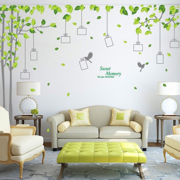 Sticker decorativ - Padure verde cu rame foto [1]