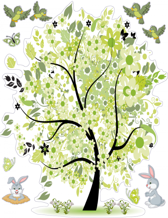 Sticker educativ - Copac Primavara [2]