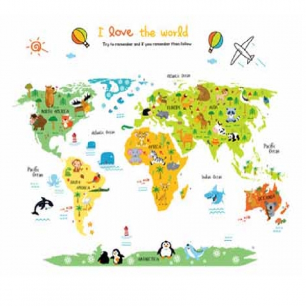 Sticker educativ - Harta animata a lumii pentru copii [5]