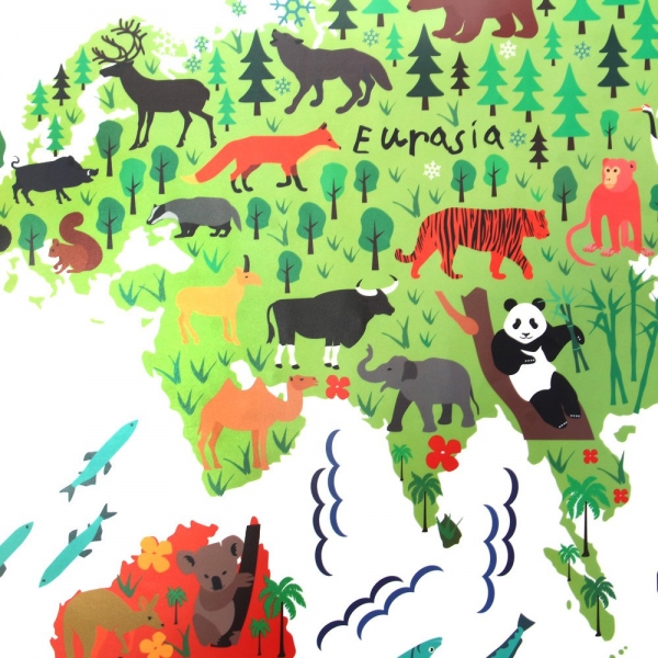 Sticker educativ pentru copii - Harta lumii pentru copii [4]