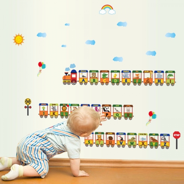 Sticker educativ - Vagoane cu literele alfabetului [2]