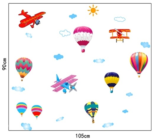 Sticker perete pentru camera copilului - Baloane si avioane [6]