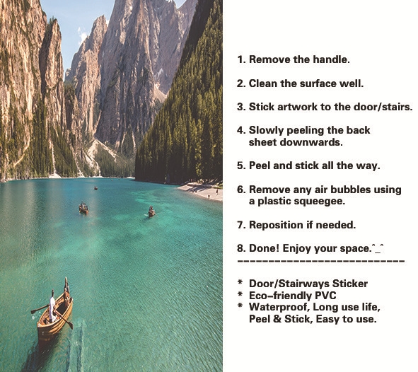 Sticker scara interioara - In barca pe lac - 13 folii de 18x100 cm [7]