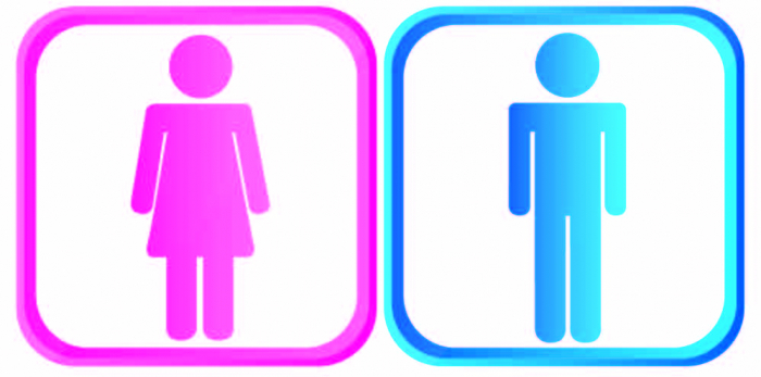 Autocolant Indicator Toaleta - Femei, Barbati - 8x8 cm [1]